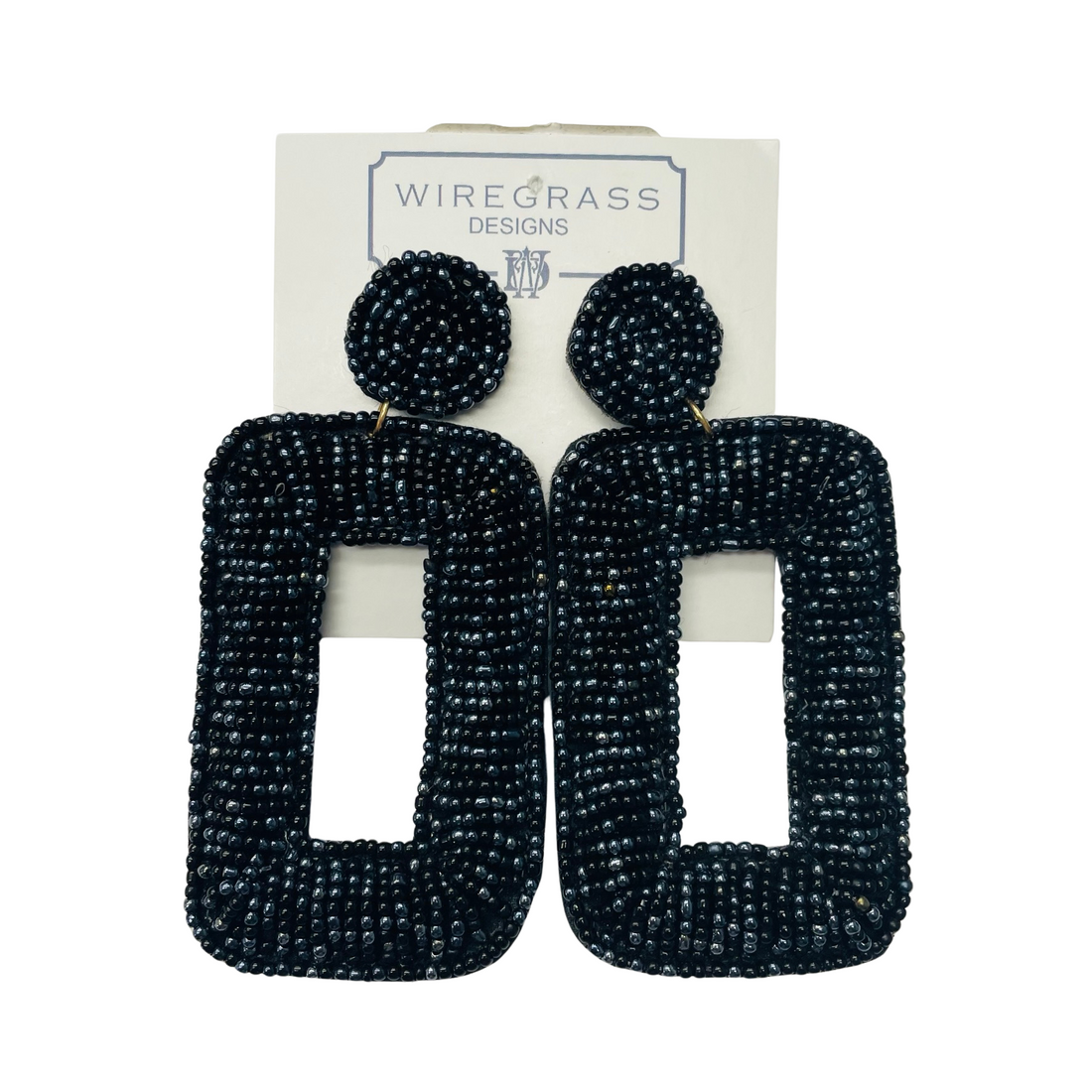 Bead Rectangle Earrings