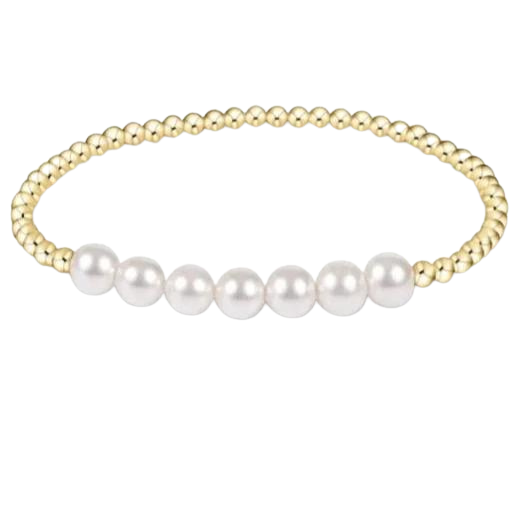 Enewton Classic Gold Beaded Bliss 3mm Bead Bracelet 6mm Pearl