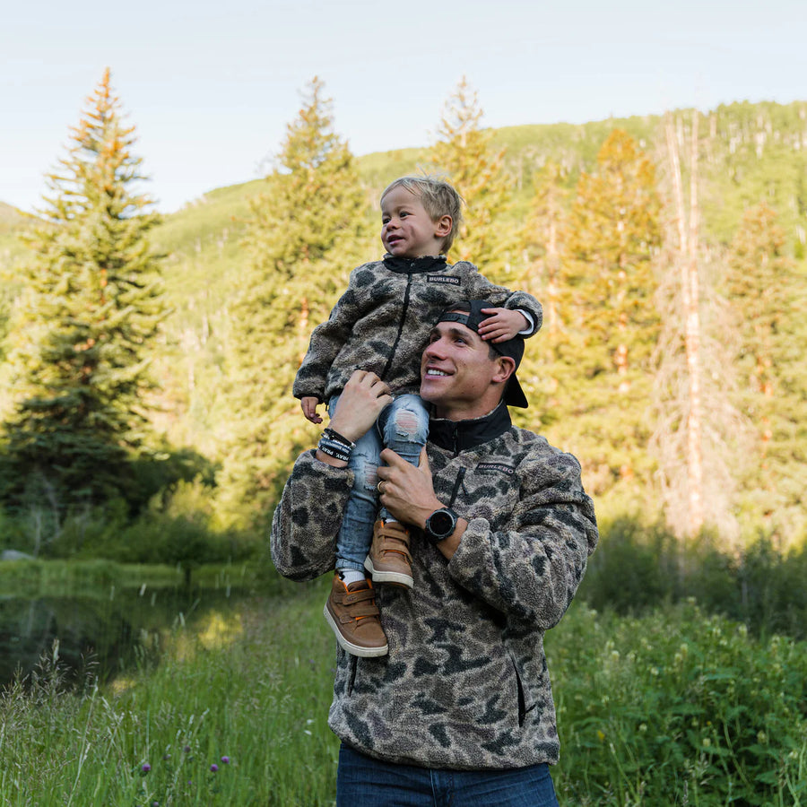 Burlebo Youth Sherpa Full Zip Jacket - Rocky Mountain Camo