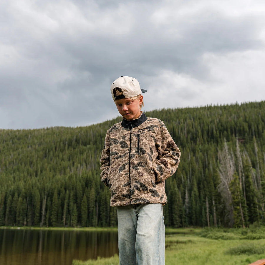 Burlebo Youth Sherpa Full Zip Jacket - Rocky Mountain Camo