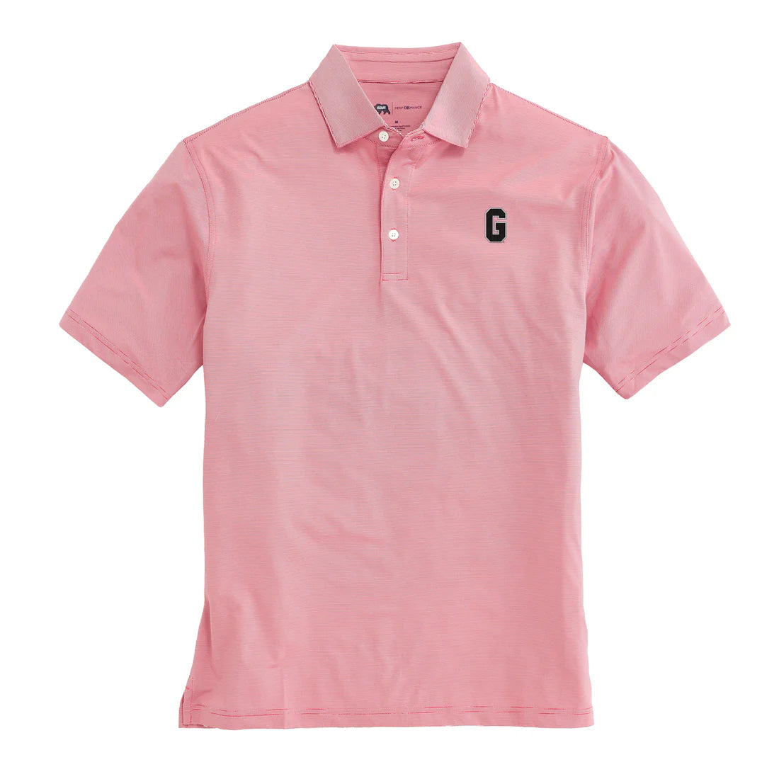 Onward Reserve Hairline Stripe Vintage G Performance Polo Red