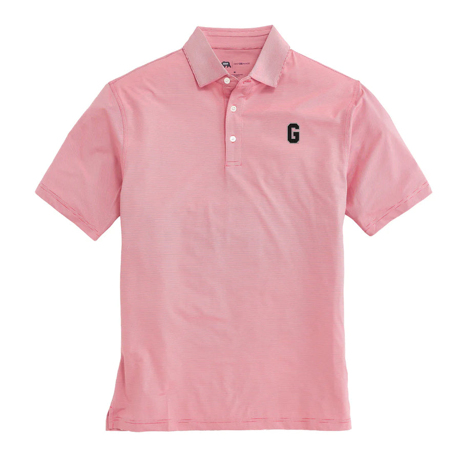 Onward Reserve Hairline Stripe Vintage G Performance Polo Red