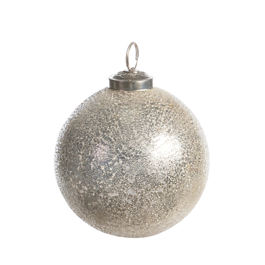 Park Hill Frosted Icy Silver Glass Ball Ornament