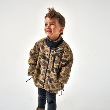 Burlebo Youth Sherpa Full Zip Jacket - Rocky Mountain Camo