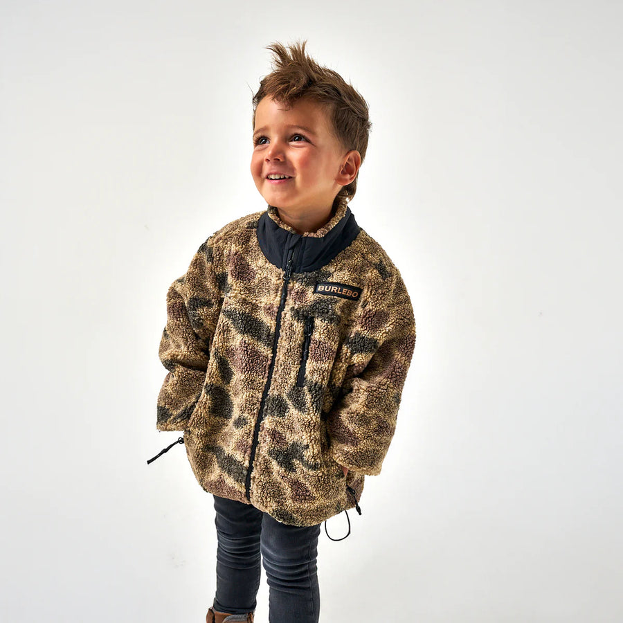 Burlebo Youth Sherpa Full Zip Jacket - Rocky Mountain Camo