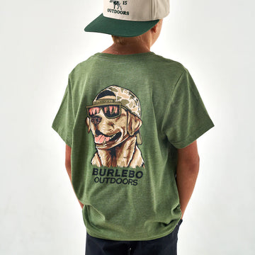 Burlebo Youth Mallard Camo Dog Short Sleeve Tee