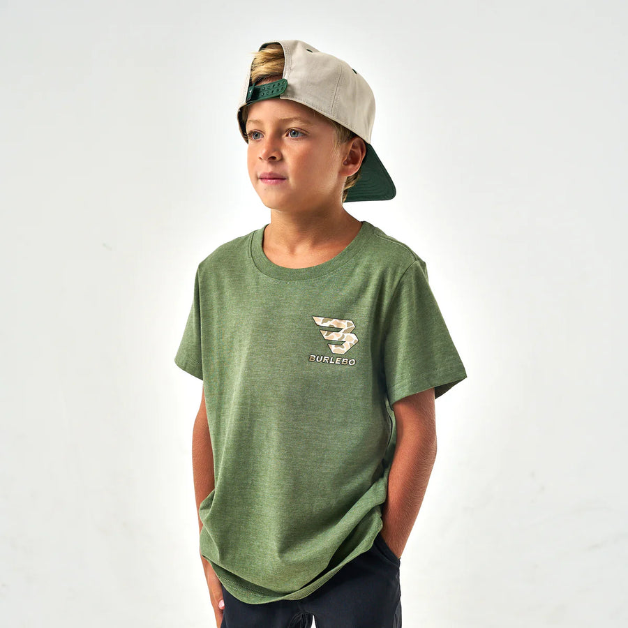 Burlebo Youth Mallard Camo Dog Short Sleeve Tee