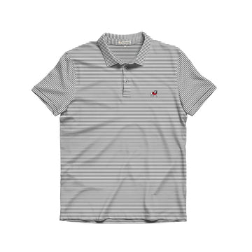 Peach State Pride Youth UGA Standing Dawg Charcoal and White Heathered Jasmine Performance Polo