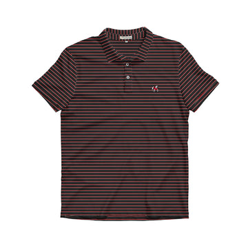 Peach State Pride Youth UGA Standing Dawg Black, White, & Red Poplar Performance Polo