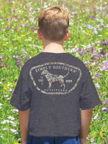 Simply Southern Youth Camo Dog Iron Heather