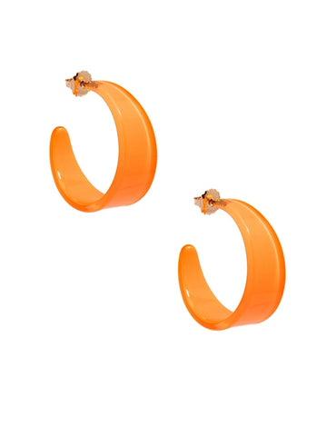 Zenzii Chunky Acrylic Earrings - Orange