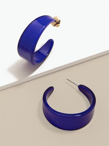 Zenzii Chunky Acrylic Earrings - Navy