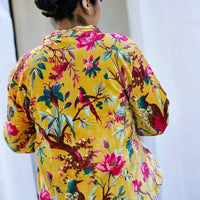 Dolma Mustard Velvet Fabric Jacket