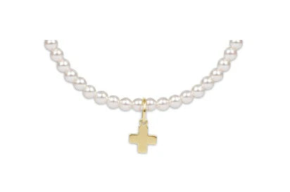 Enewton Classic Pearl 3mm Bead Bracelet - Signature Cross Gold Charm