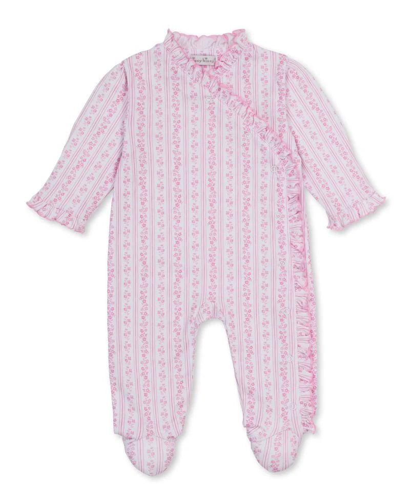 Kissy Kissy Watercolor Floral Stripes Footie