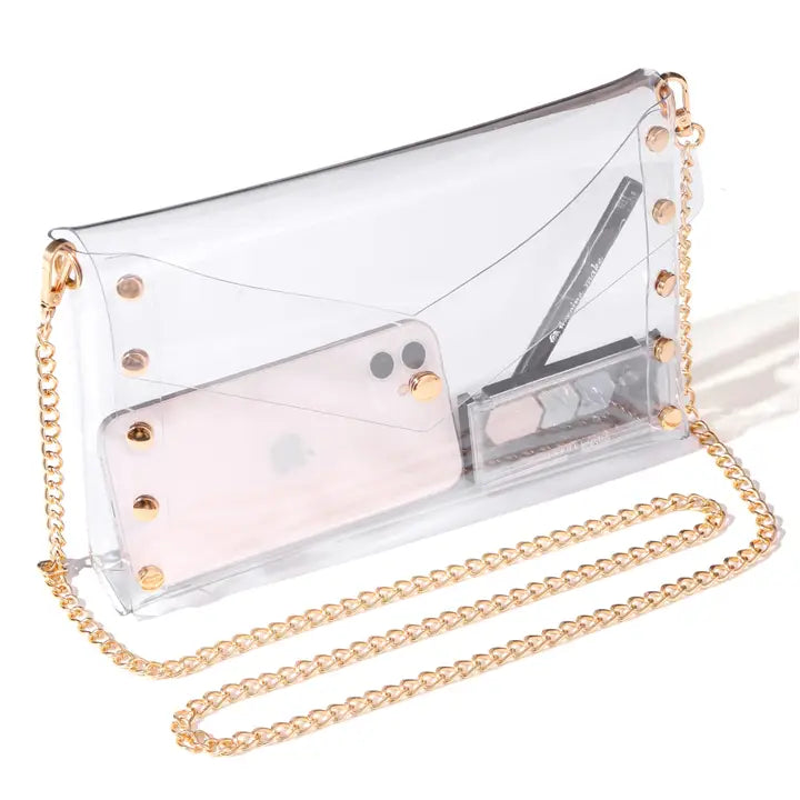 Selena Clear Game Day Bag with Gold