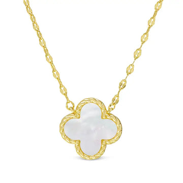 Lily Nily Mother of Pearl Clover Necklace
