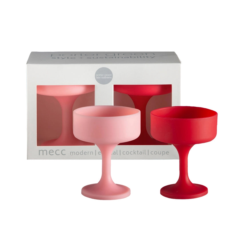 Porter Green Silicone Cocktail Glasses - Cherry + Blush