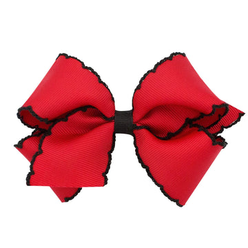 Wee Ones Medium Moonstitch Bow- Red with Black