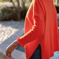 MerSea Catalina Cotton Ruffle Sweater - Desert Red