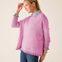 MerSea Catalina Cotton Ruffle Sweater - Petal Pink