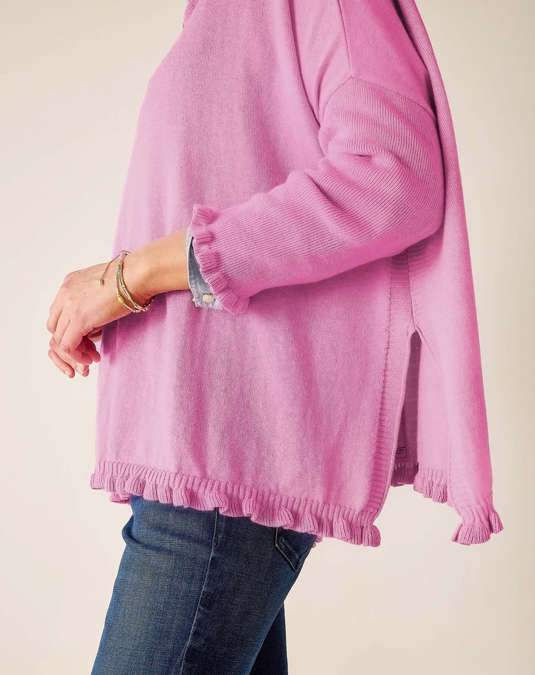 MerSea Catalina Cotton Ruffle Sweater - Petal Pink