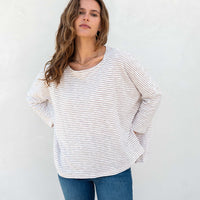 MerSea Catalina Long-Sleeve Tee - Taupe Stripe