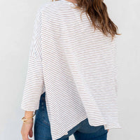 MerSea Catalina Long-Sleeve Tee - Taupe Stripe