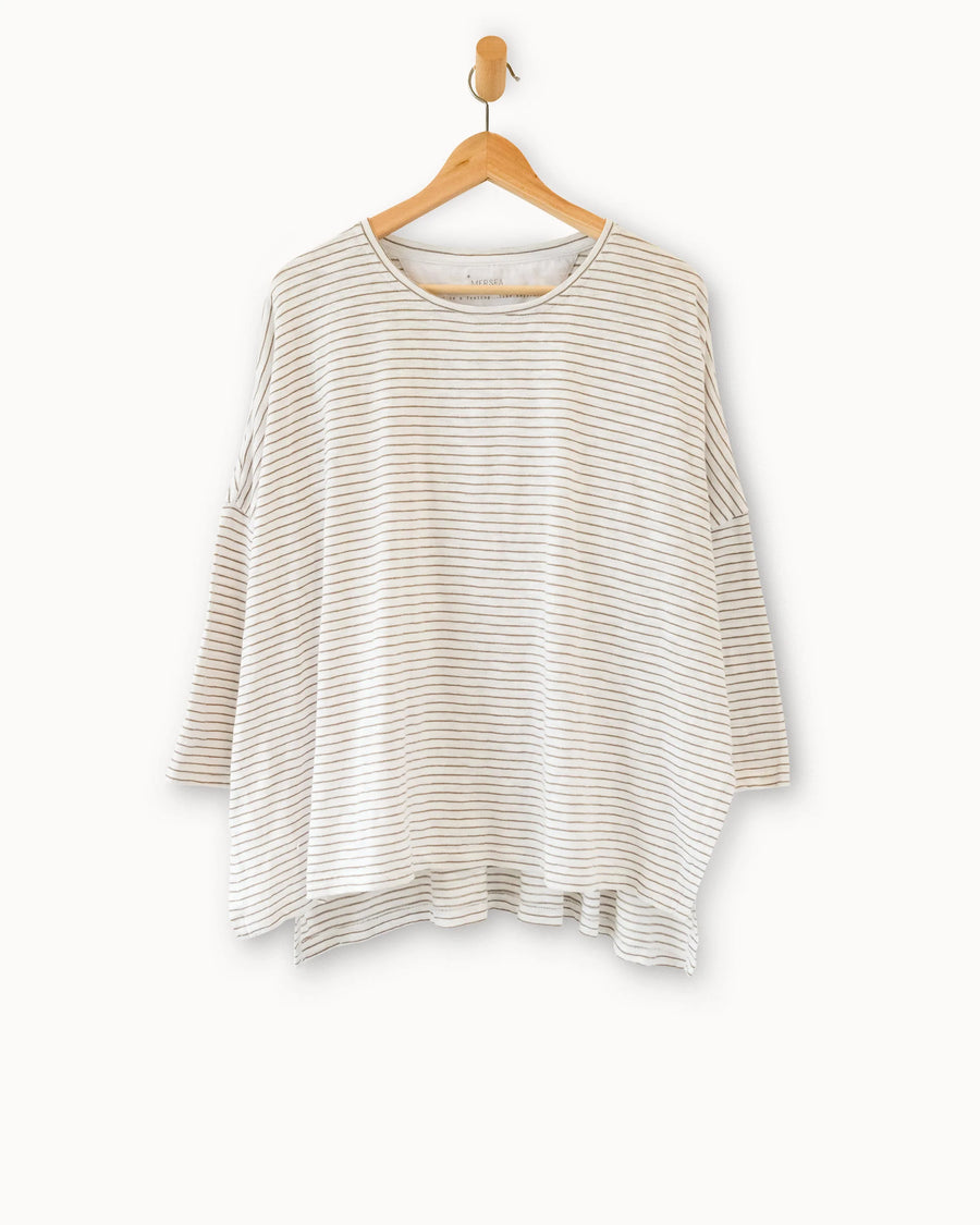 MerSea Catalina Long-Sleeve Tee - Taupe Stripe