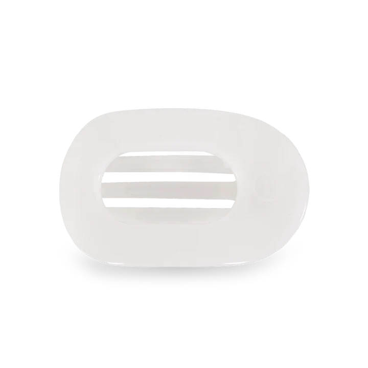 Teleties Coconut White Small Flat Round Clip