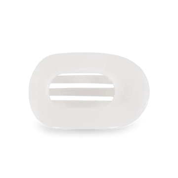 Teleties Coconut White Small Flat Round Clip