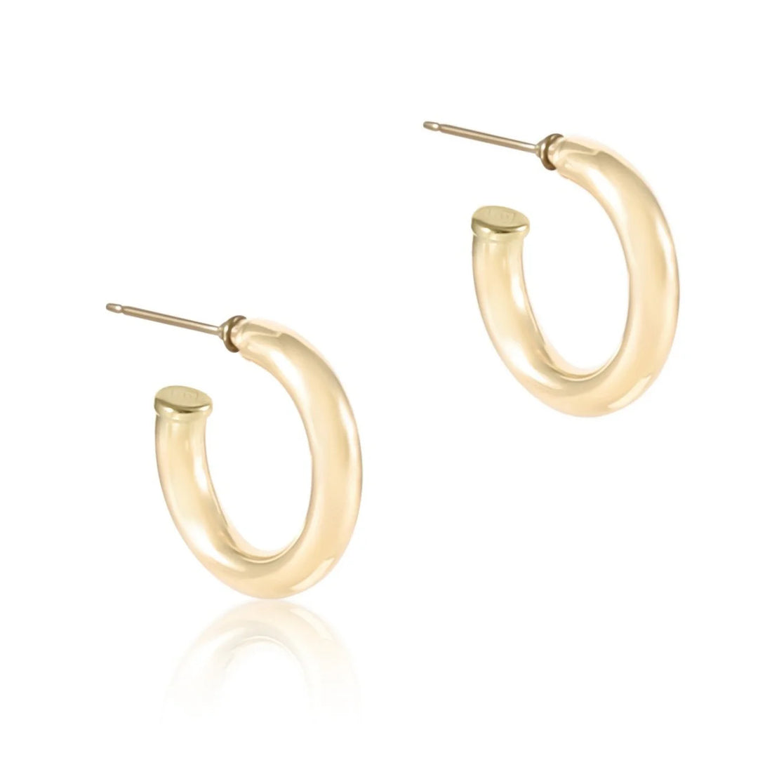 Enewton Round Gold 1" Post Hoop 4mm - Smooth
