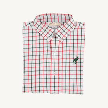 Beaufort Bonnet Dean's List Dress Shirt - Old Town Tattersall with Grier Green Stork