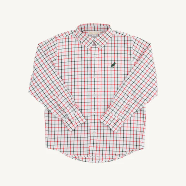 Beaufort Bonnet Dean's List Dress Shirt - Old Town Tattersall with Grier Green Stork