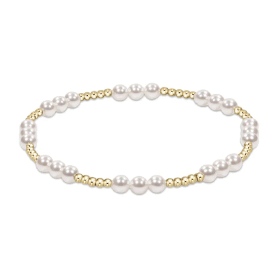 ENewton Classic Joy Pattern 4mm Bead Bracelet -Pearl