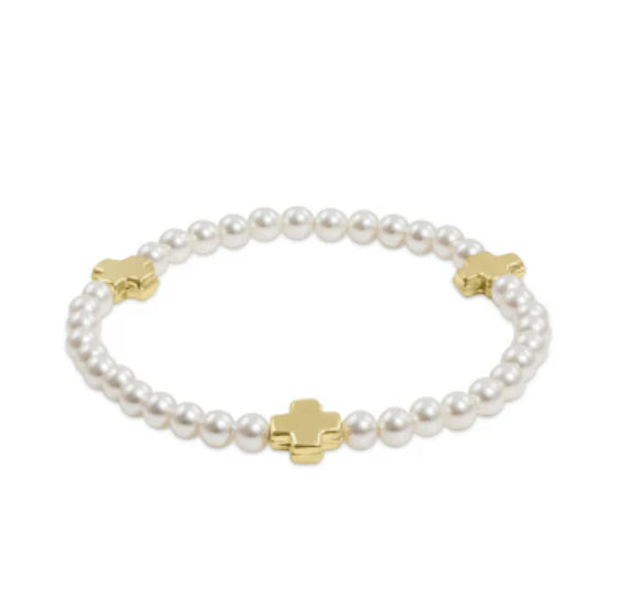 Enewton Signature Cross 3mm Pearl Bracelet