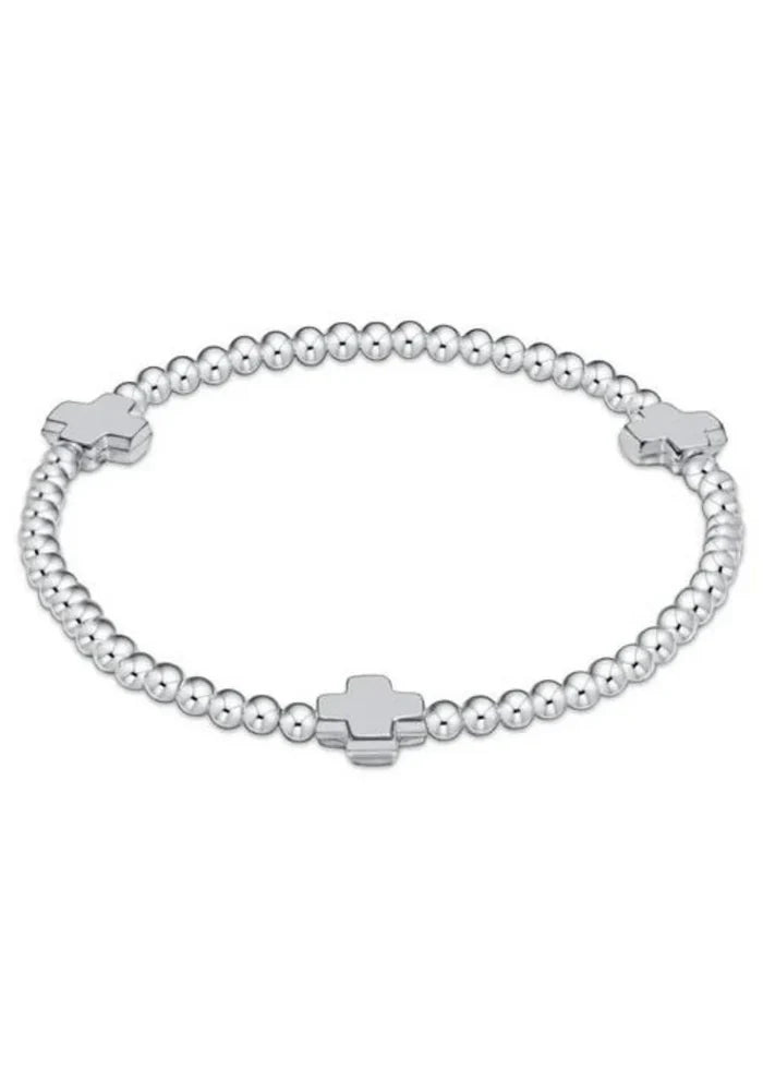 Enewton Signature Cross Sterling Pattern 3mm Bead Bracelet - Sterling