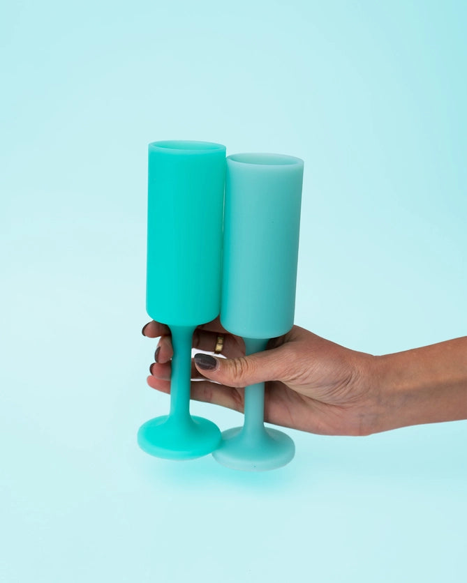 Porter Green Silicone Champagne Flutes - Pavone