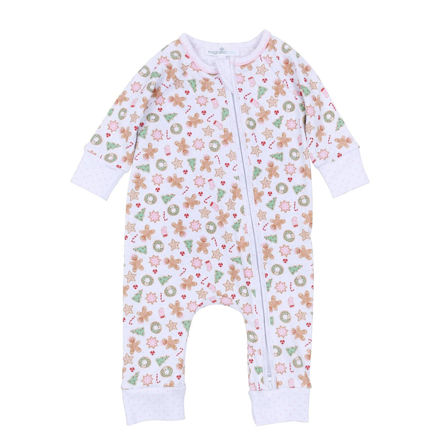 Magnolia Baby Frosted Wonderland Zipper Playsuit- Pink