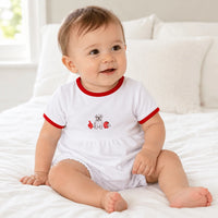 Magnolia Baby Gameday Dawgs Hand-Embroidered Short Sleeve Bubble