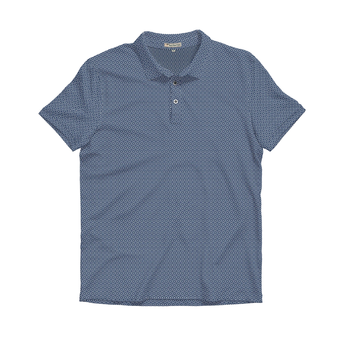 Peach State Pride Formation Pattern Performance Polo Back Yoke- Navy & White