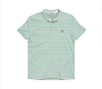 Peach State Heathered Laurel Pine Green & White Performance Polo Blank