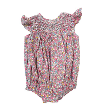 Sweet Dreams Pink Floral Smocked Bubble