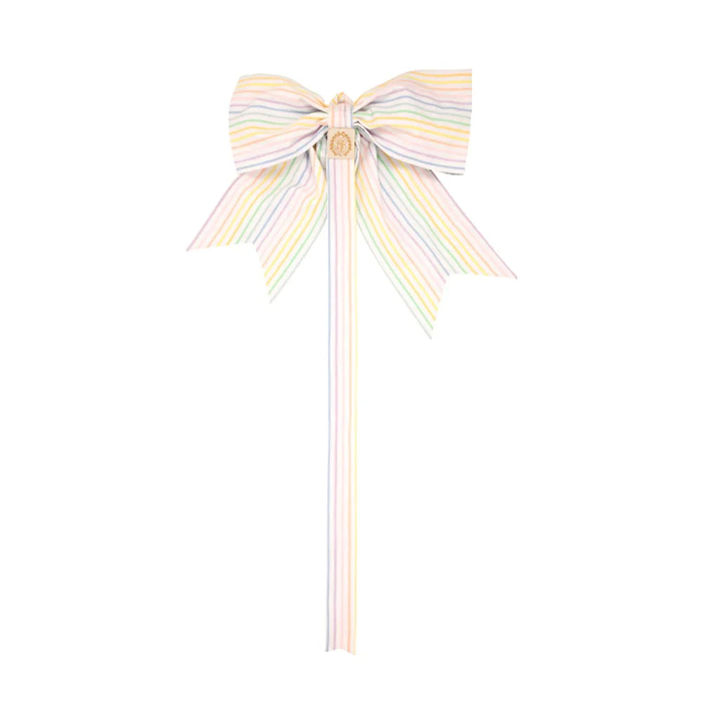 Beaufort Bonnet Bibie Bow Holder-Rainbow Stripe