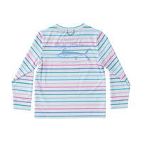 Prodoh Girl's Pro Performance LS Fishing T-shirt - Multi Color Stripe