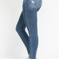 Judy Blue High-Waisted Skinny Jean with Shark Bit Hem