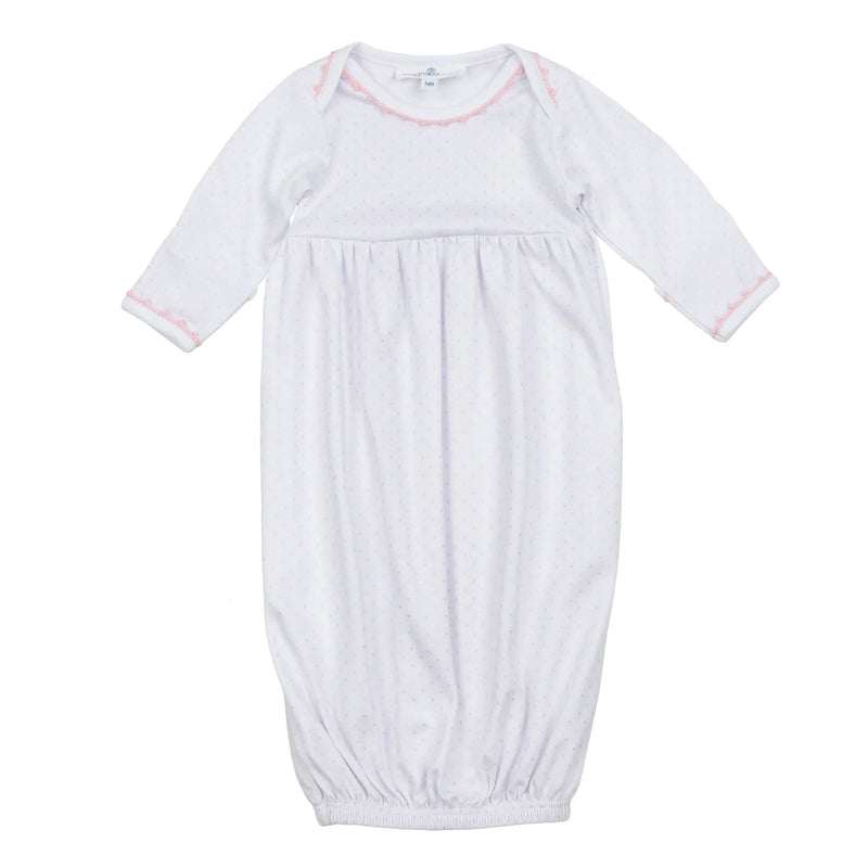 Magnolia Baby Little Love Pink Gathered Gown