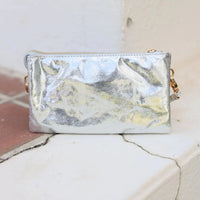 Liz Custom Collection Crossbody Bag-Shimmer Silver