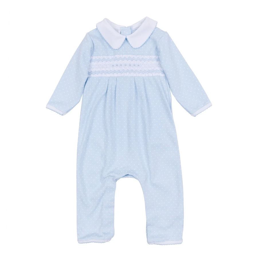 Magnolia Baby Luca's Smocked Collared Playsuit