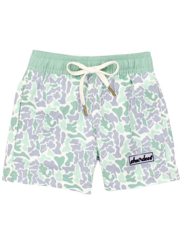 Properly Tied Boys Boys Shordees Swim Sage Camo